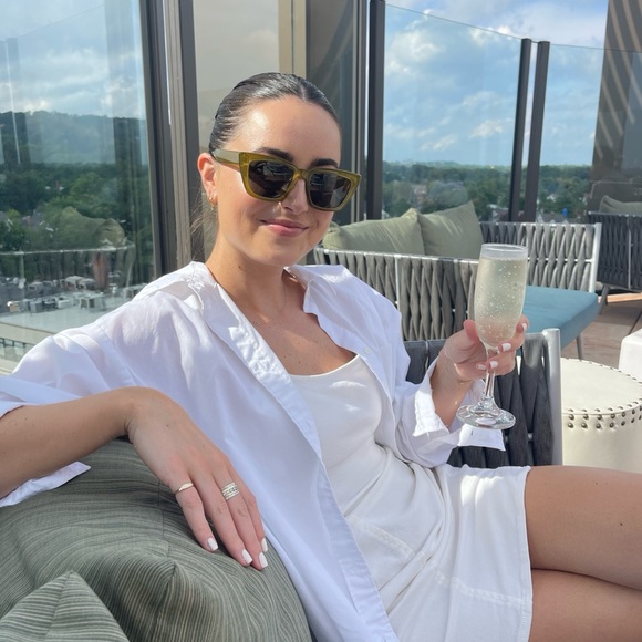 ASOS Green and pink sunglasses two for one slight cat eye shape summer - Picture 4 of 5